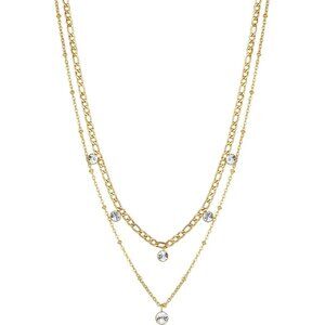 Brosway Italia Symphonia Double Chain Necklace in Gold/Crystal 480mm
